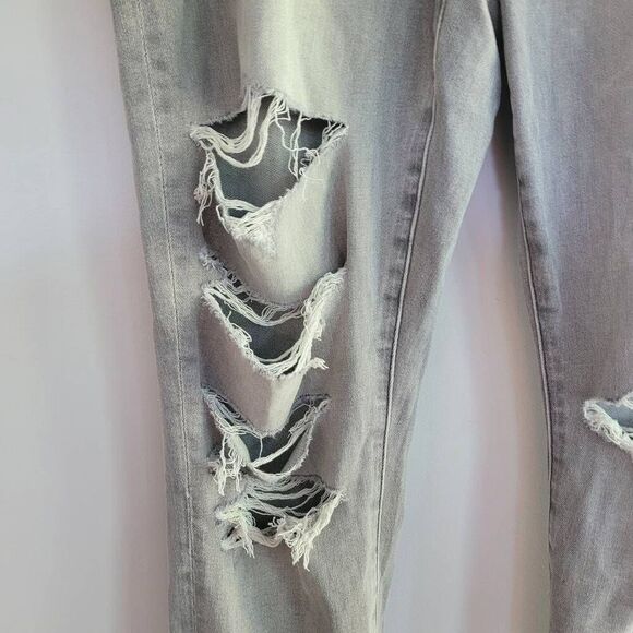 NWT American Eagle hi rise jegging grey distressed short next level stretch - Picture 3 of 14